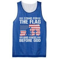 I Stand For The Flag And Kneel Before God Gift Mesh Reversible Basketball Jersey Tank