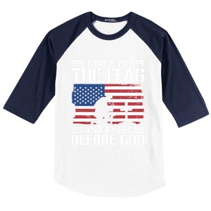 I Stand For The Flag And Kneel Before God Gift Baseball Sleeve Shirt