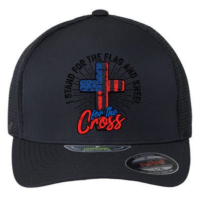 I Stand For The Flag And Kneel For The Cross Gift Equal Rights Gift Flexfit Unipanel Trucker Cap