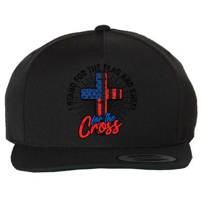 I Stand For The Flag And Kneel For The Cross Gift Equal Rights Gift Wool Snapback Cap