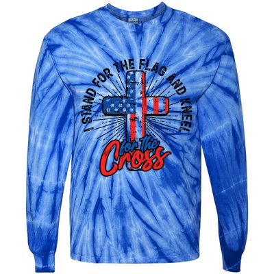 I Stand For The Flag And Kneel For The Cross Gift Equal Rights Gift Tie-Dye Long Sleeve Shirt
