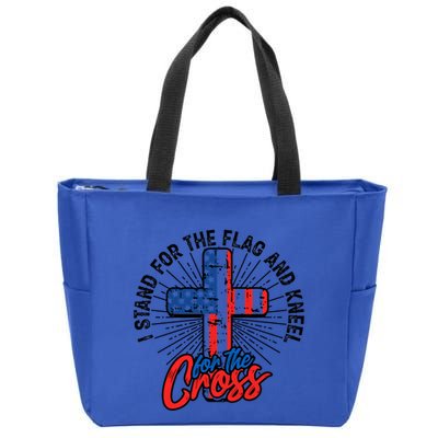 I Stand For The Flag And Kneel For The Cross Gift Equal Rights Gift Zip Tote Bag
