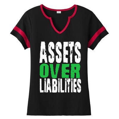 Investor Stocks Flipping Houses Assets Over Liabilities Ladies Halftime Notch Neck Tee