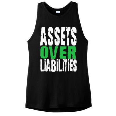 Investor Stocks Flipping Houses Assets Over Liabilities Ladies PosiCharge Tri-Blend Wicking Tank