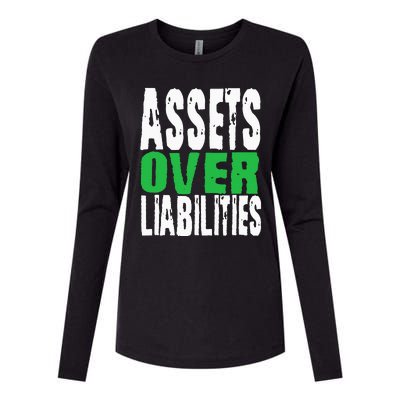 Investor Stocks Flipping Houses Assets Over Liabilities Womens Cotton Relaxed Long Sleeve T-Shirt