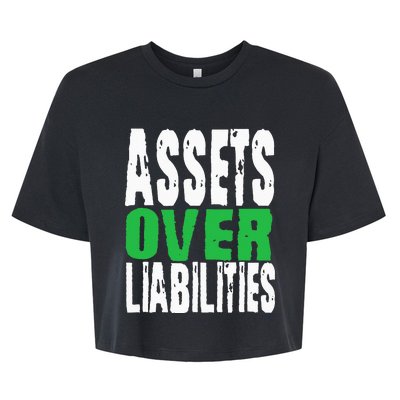 Investor Stocks Flipping Houses Assets Over Liabilities Bella+Canvas Jersey Crop Tee