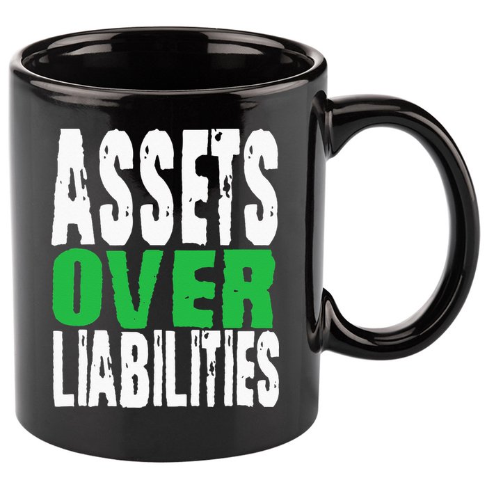Investor Stocks Flipping Houses Assets Over Liabilities 11oz C Handle Ceramic Mug