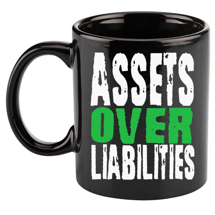 Investor Stocks Flipping Houses Assets Over Liabilities 11oz C Handle Ceramic Mug