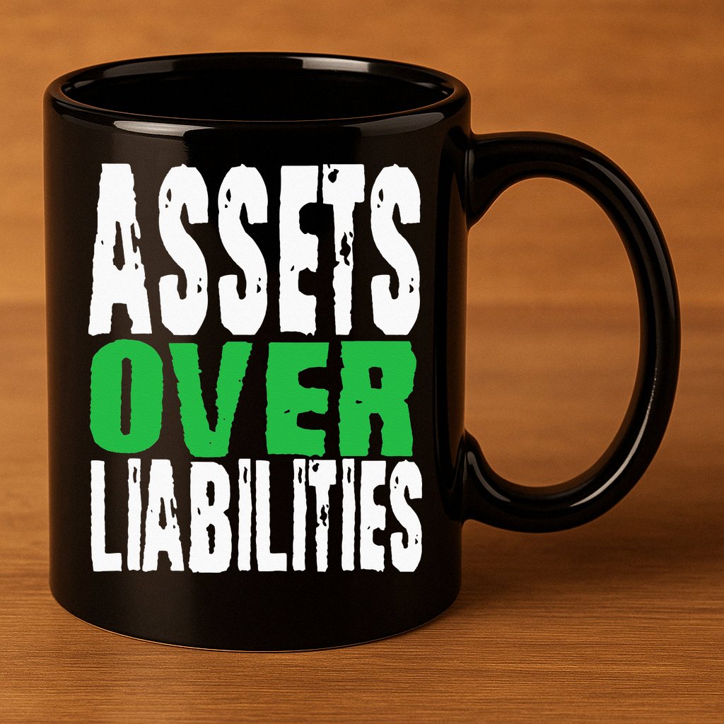 Investor Stocks Flipping Houses Assets Over Liabilities 11oz C Handle Ceramic Mug