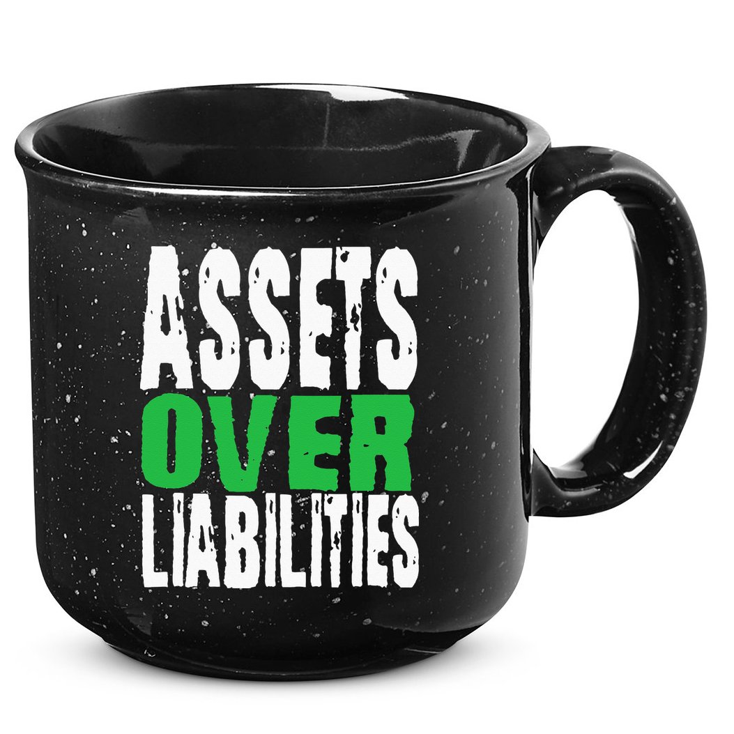 Investor Stocks Flipping Houses Assets Over Liabilities 15oz Campfire Ceramic Mug
