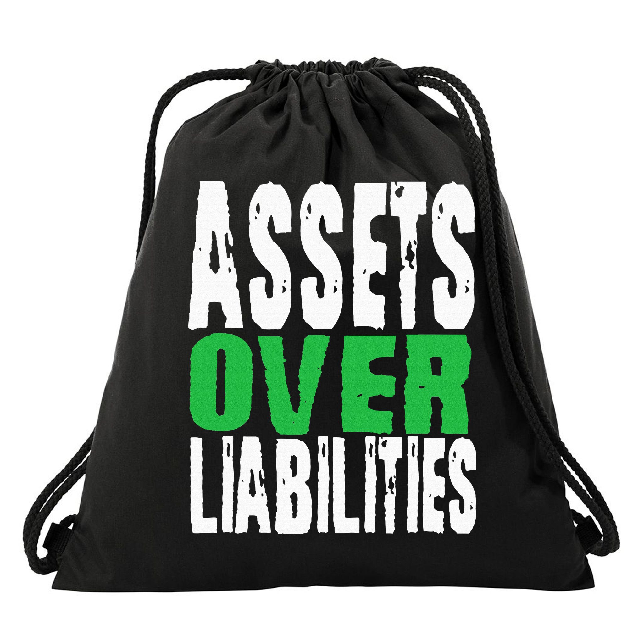 Investor Stocks Flipping Houses Assets Over Liabilities Drawstring Bag