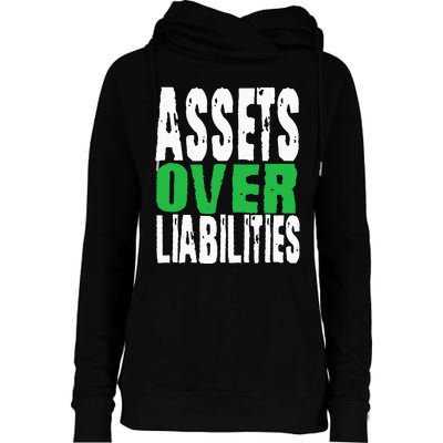 Investor Stocks Flipping Houses Assets Over Liabilities Womens Funnel Neck Pullover Hood