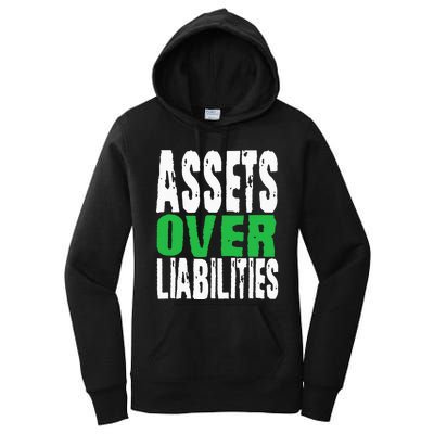 Investor Stocks Flipping Houses Assets Over Liabilities Women's Pullover Hoodie