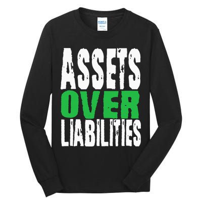 Investor Stocks Flipping Houses Assets Over Liabilities Tall Long Sleeve T-Shirt