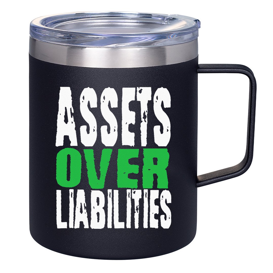Investor Stocks Flipping Houses Assets Over Liabilities 12oz Stainless Steel Coffee Mug