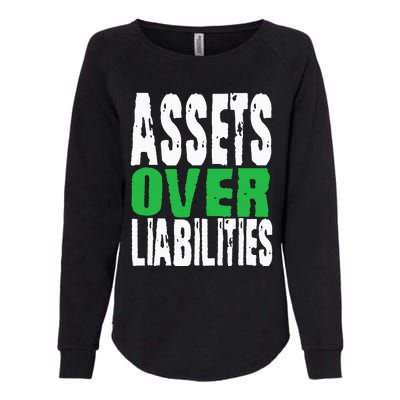 Investor Stocks Flipping Houses Assets Over Liabilities Womens California Wash Sweatshirt