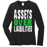 Investor Stocks Flipping Houses Assets Over Liabilities Ladies Long Sleeve Shirt