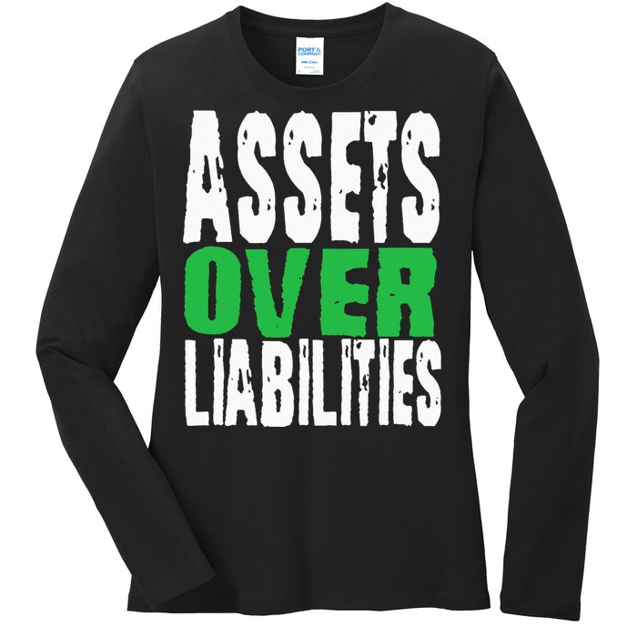 Investor Stocks Flipping Houses Assets Over Liabilities Ladies Long Sleeve Shirt