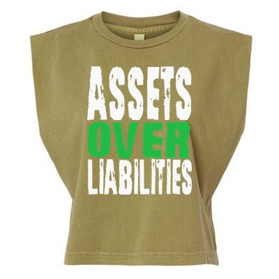 Investor Stocks Flipping Houses Assets Over Liabilities Garment-Dyed Women's Muscle Tee