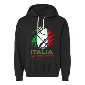 Italia Sports Fan Italian National Flag Art Italy Basketball Garment-Dyed Fleece Hoodie