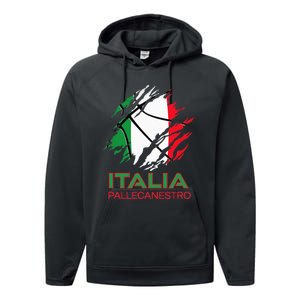 Italia Sports Fan Italian National Flag Art Italy Basketball Performance Fleece Hoodie