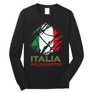 Italia Sports Fan Italian National Flag Art Italy Basketball Long Sleeve Shirt