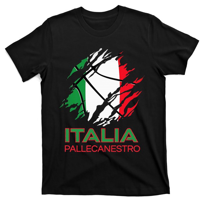 Italia Sports Fan Italian National Flag Art Italy Basketball T-Shirt