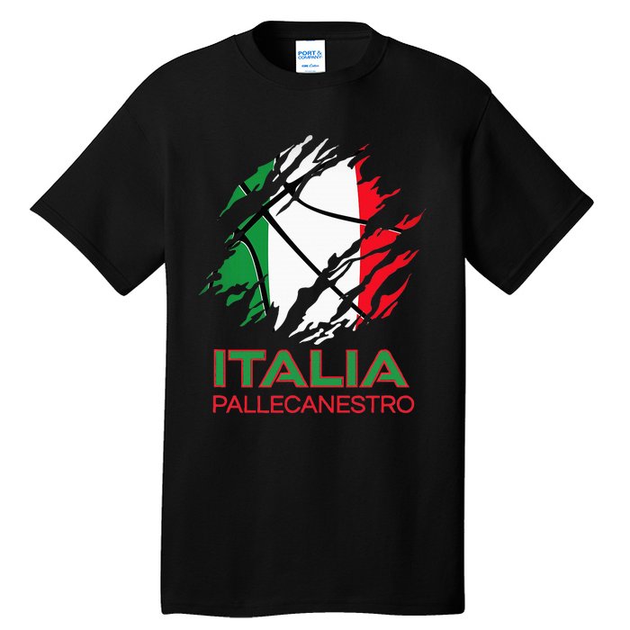 Italia Sports Fan Italian National Flag Art Italy Basketball Tall T-Shirt