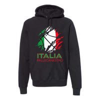 Italia Sports Fan Italian National Flag Art Italy Basketball Premium Hoodie