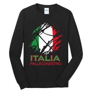 Italia Sports Fan Italian National Flag Art Italy Basketball Tall Long Sleeve T-Shirt