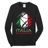 Italia Sports Fan Italian National Flag Art Italy Basketball Tall Long Sleeve T-Shirt