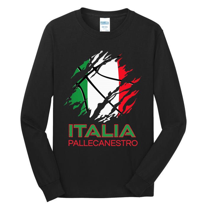 Italia Sports Fan Italian National Flag Art Italy Basketball Tall Long Sleeve T-Shirt