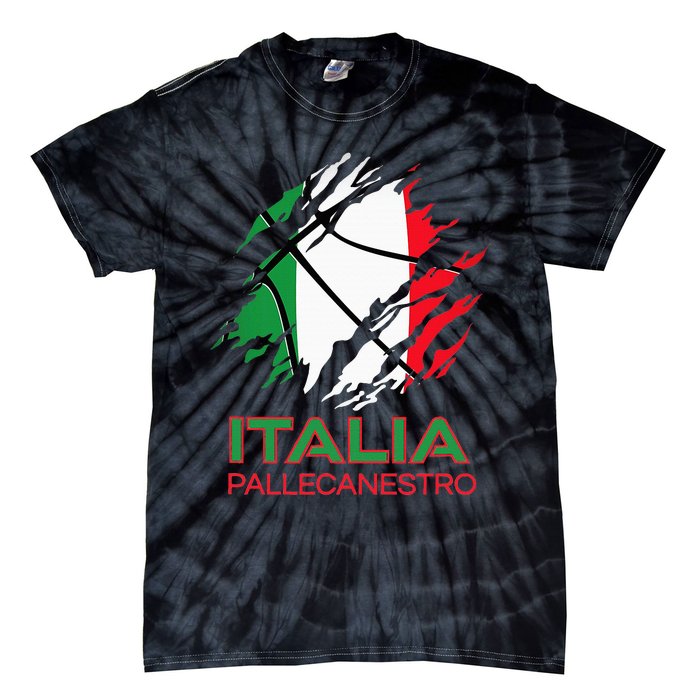 Italia Sports Fan Italian National Flag Art Italy Basketball Tie-Dye T-Shirt