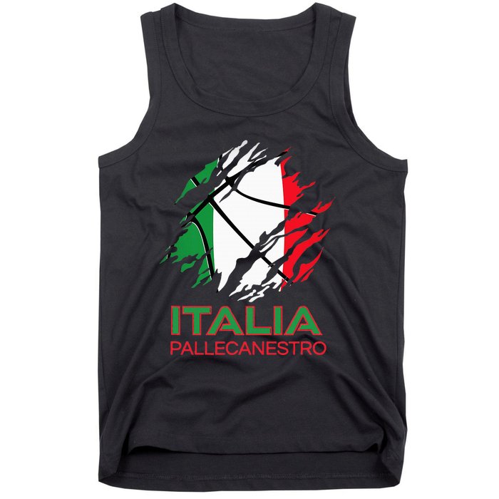 Italia Sports Fan Italian National Flag Art Italy Basketball Tank Top