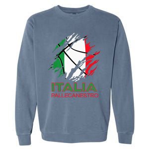 Italia Sports Fan Italian National Flag Art Italy Basketball Garment-Dyed Sweatshirt