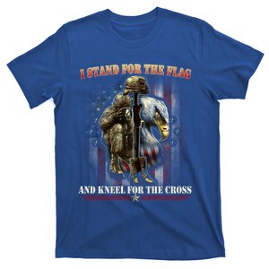 I Stand For The Flag And Kneel For The Cross Us Flag Veteran Cute Gift T-Shirt