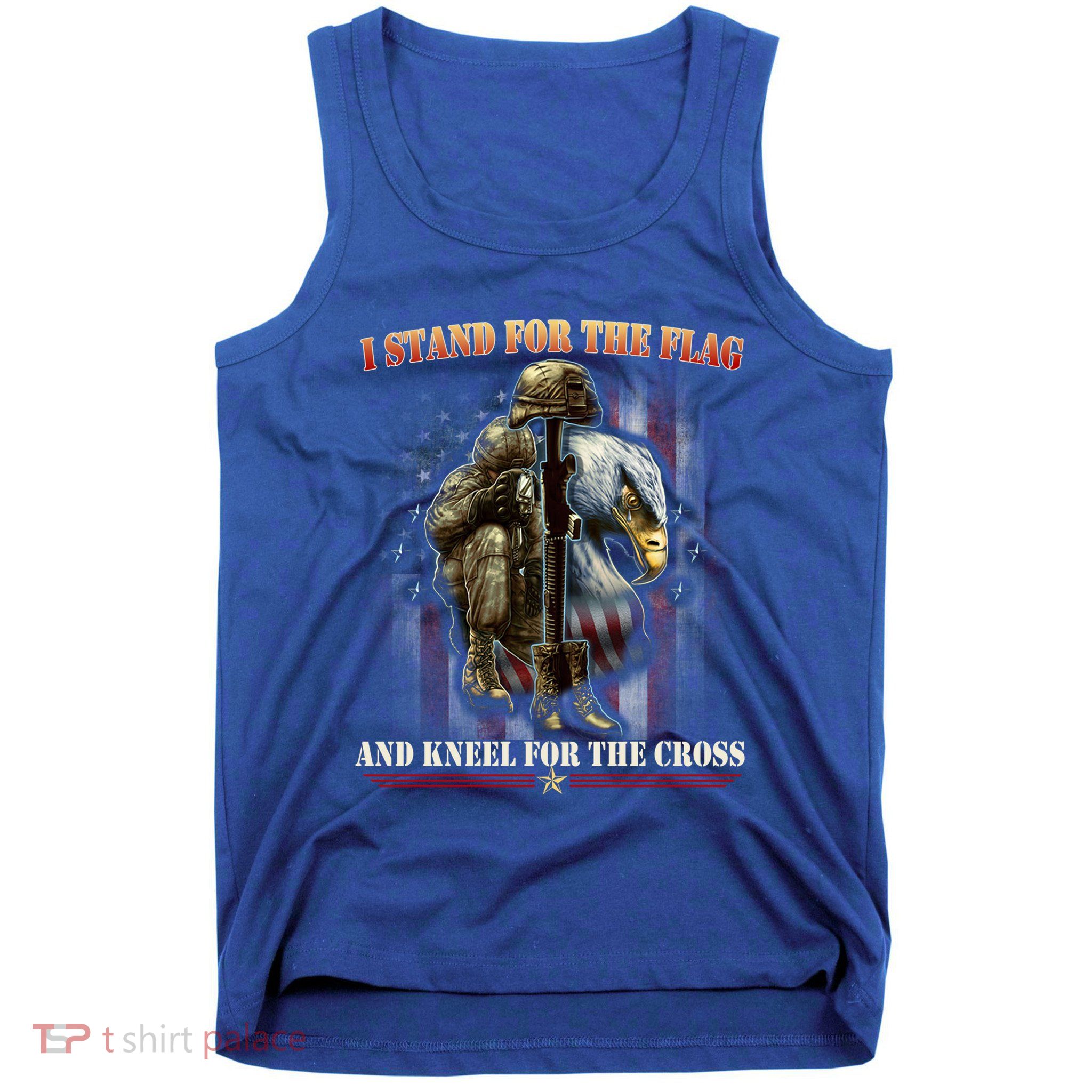 I Stand For The Flag And Kneel For The Cross Us Flag Veteran Cute Gift Tank Top
