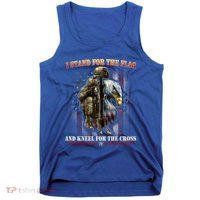 I Stand For The Flag And Kneel For The Cross Us Flag Veteran Cute Gift Tank Top