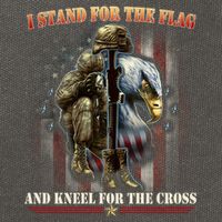 I Stand For The Flag And Kneel For The Cross Us Flag Veteran Cute Gift Cotton Canvas Backpack