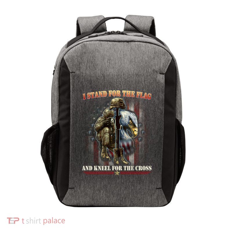 I Stand For The Flag And Kneel For The Cross Us Flag Veteran Cute Gift Vector Backpack