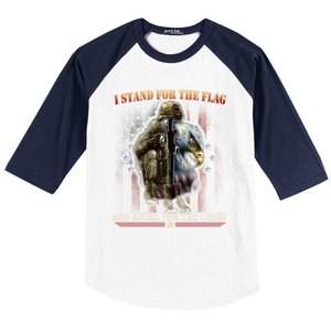 I Stand For The Flag And Kneel For The Cross Us Flag Veteran Cute Gift Baseball Sleeve Shirt