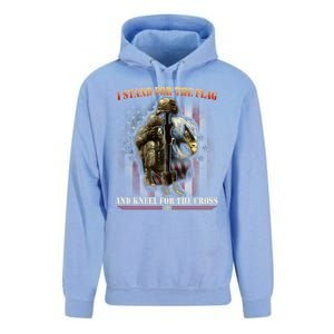 I Stand For The Flag And Kneel For The Cross Us Flag Veteran Cute Gift Unisex Surf Hoodie