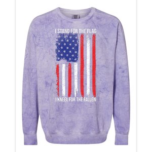 I Stand For The Flag I Kneel For The Fallen Usa Colorblast Crewneck Sweatshirt