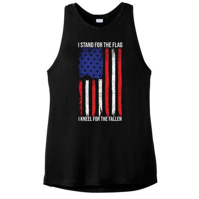 I Stand For The Flag I Kneel For The Fallen Usa Ladies PosiCharge Tri-Blend Wicking Tank