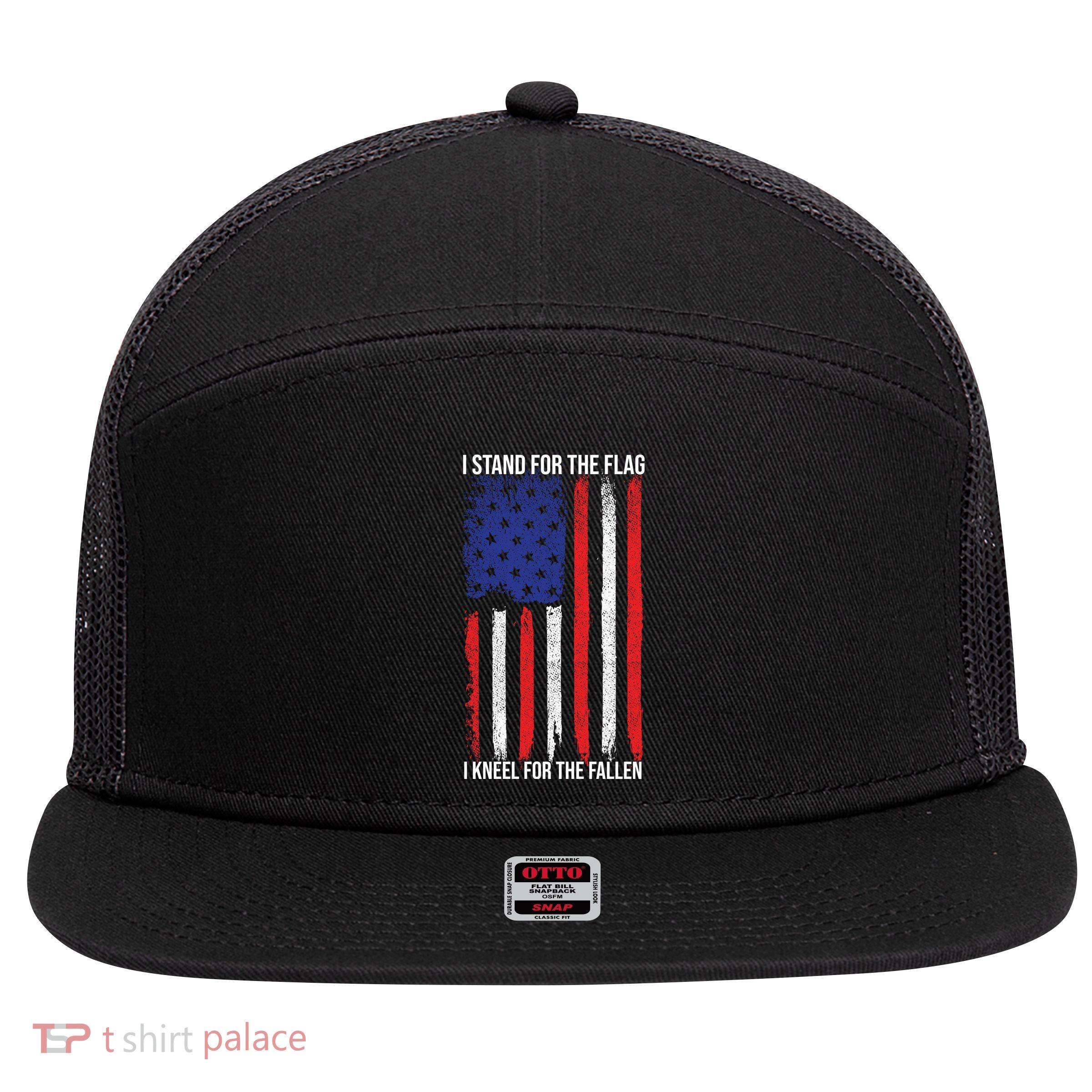I Stand For The Flag I Kneel For The Fallen Usa 7 Panel Mesh Trucker Snapback Hat
