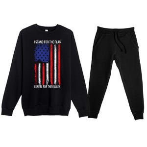 I Stand For The Flag I Kneel For The Fallen Usa Premium Crewneck Sweatsuit Set