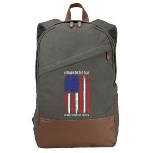 I Stand For The Flag I Kneel For The Fallen Usa Cotton Canvas Backpack