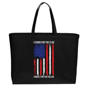 I Stand For The Flag I Kneel For The Fallen Usa Cotton Canvas Jumbo Tote