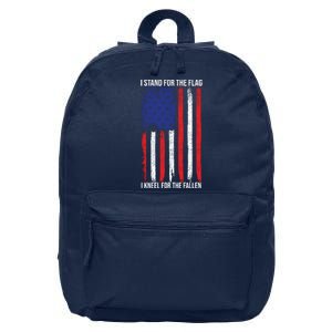 I Stand For The Flag I Kneel For The Fallen Usa 16 in Basic Backpack