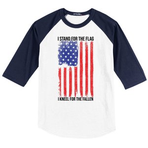 I Stand For The Flag I Kneel For The Fallen Usa Baseball Sleeve Shirt